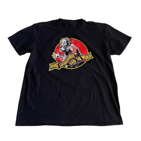 Wrestling Tee AEW When Luchasaurus Ruled the World Austin Matelson Black Sz XL - Picture 2 of 7